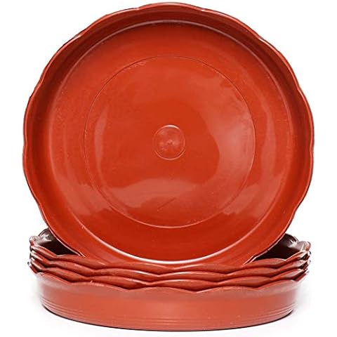 XIGUI Plastic round plant saucer 30 cm fleshy flower pot tray, plastic thickened, used for garden indoor and outdoor trays, containing water droplets and soil (5 sets) Cover