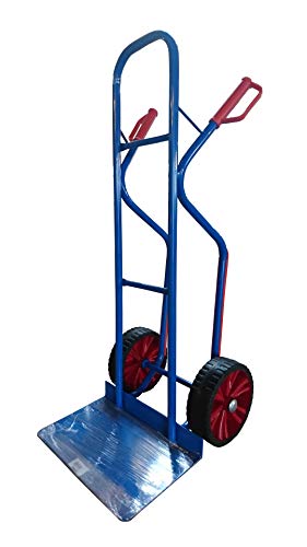 RLW Profi Stahlrohr Sackkarre Stapelkarre Jumbo 250 kg - Schaufel 280x470 mm - Made in EU - kein Asien-Import (Räder nach Ihrer Wahl) (PU-Rad schwarz/PVC-Speichenfelge schwarz/Rollenlager)