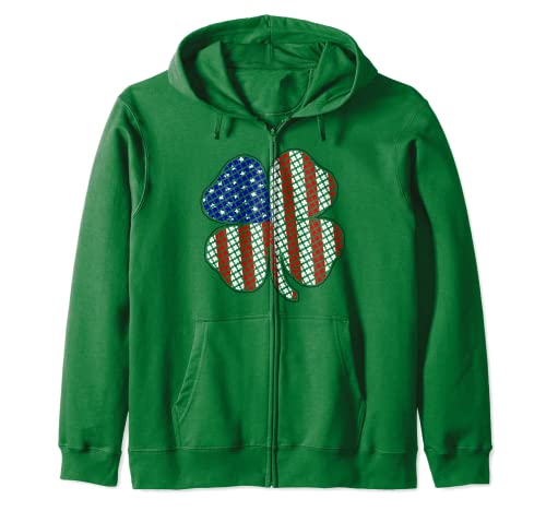 Shamrock Pattern St. Patrick's Day Irish American Men Women Sweat à Capuche