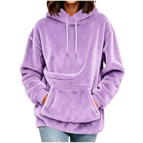 fartey Sweatshirt with Dog Pouch Women Fleece Hooded Cozy Pet Carrier Top - image 3