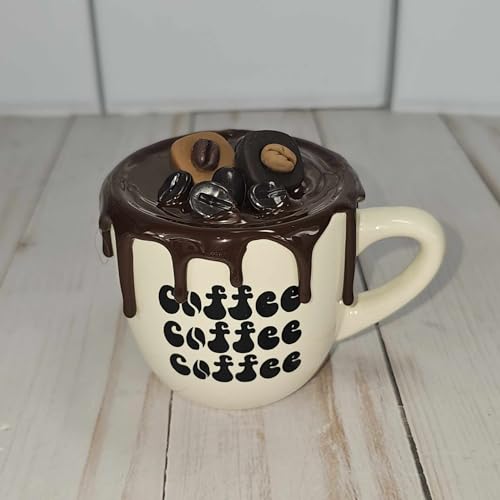 Mini taza decorativa artesanal con diseño de chocolate miniatura 6