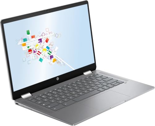 Image of HP 14 inch FHD IPS x360 Chromebook with Touchscreen Display, Intel i3 Processor Up to 3.8GHz, 8GB DDR5 Ram, 128GB SSD, Ultra-Fast WiFi 6, Chrome OS, Pastel Gray