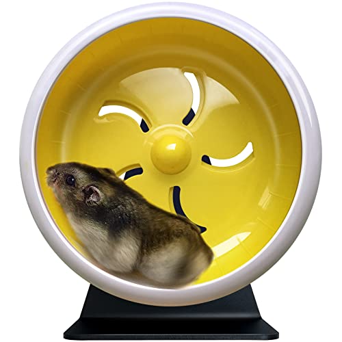 Lazyyzal Hamster Wheel,Silent Hamster Wheel,Silent Wheel,Quiet Hamster Wheel,Super-Silent Hamster Exercise Wheel,Silent Hamster Wheel For Hamsters,Gerbils,Mice,Small Animals (Ф5.5 In,Yellow) #TOP16