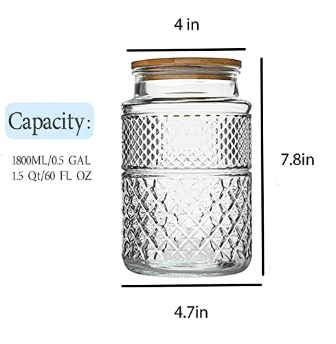 Prettidecor Glass Storage Jar with Bamboo Lid