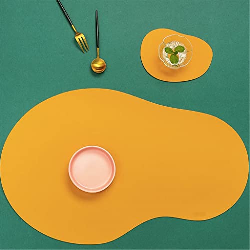 Dessous de plat design en cuir véritablement isolant pour table moderne - Lot de 4