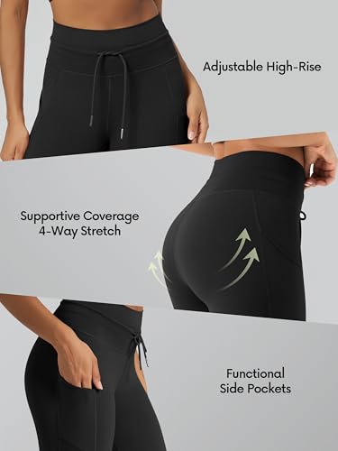 Image of ODODOS Women's Drawstring Tie Shorts 5 inch Inseam High Waist Workout Yoga Biker Shorts