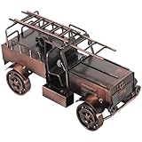 Riproduzione autentica: Il Simulation fire truck model riproduce fedelmente i dettagli iconici dei veicoli antincendio classici, unendo lo stile metallico dei mezzi di soccorso con fascino vintage ideale per'arredamento domestico e ufficio