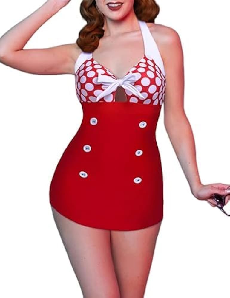 Ekouaer Bathing Suits for Women One Piece Swimsuits Vintage