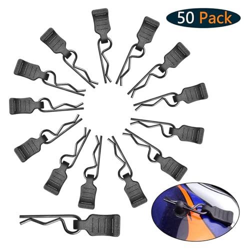 Image of 50PCS RC Clips RC Body Clips with Pull Tabs for All 1 /16 1 /18 Traxxas Axial Redcat Tamiya Team Associated RC Car Shell (Black)