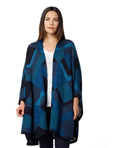 Invisible World Poncho Invierno Lana de Alpaca Capa para Fiestas Invierno Otoño Abrigo Abierto de Punto para Mujer Aymara