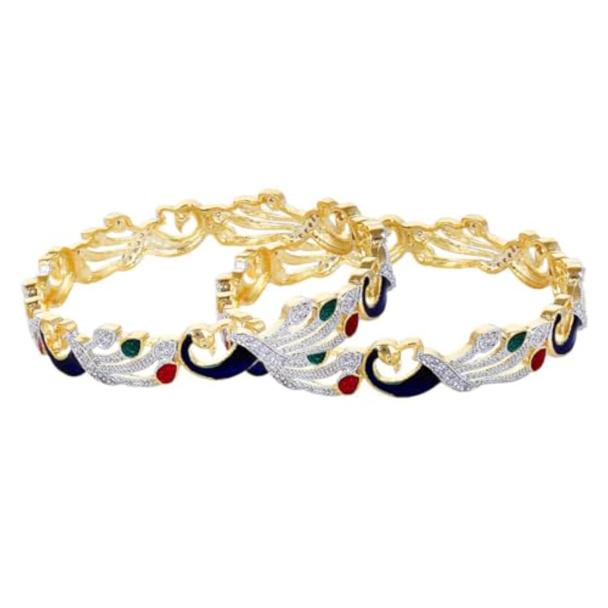 Dancing Peacock Diamond Bangles