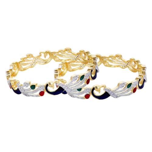 Dancing Peacock Diamond Bangles