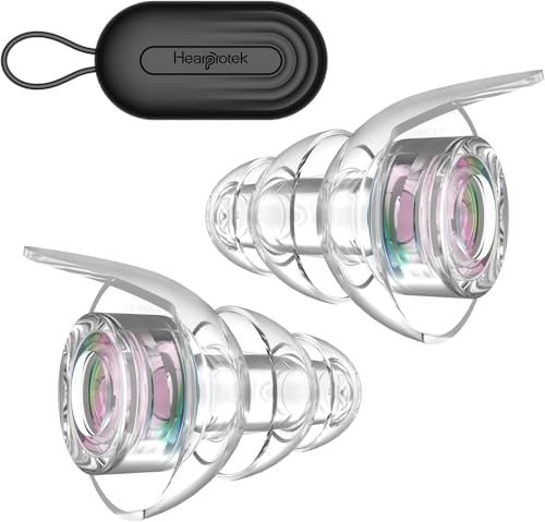 Hearprotek tapones concierto, silicona tapones reutilizables antiruido reducción ruido-protector auditivo ear plugs para Musica,festival,Dj,concert,moto estudiar talla M(1pare, Iridiscente)