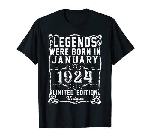 Cumpleaños Enero 1924 Edición Limitada Regalo January 1924 Camiseta