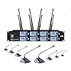 Wireless Conference Microphone 8-Channel UHF Meeting Room Microphone System, 8 Desktop Gooseneck Microphones for Church School Stadium Exhibit, Range up to 328 Feet, 8 Antenna Reception #3