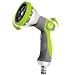 Produktbild qipuneky Gartenbrause, Brause Gartenschlauch Düse-Einhandbedienung,10 Bewässerungsmuster, Multifunktion Wasserpistole, geeignet für Autowäsche, Gartenbewässerung, Haustier Wasche
