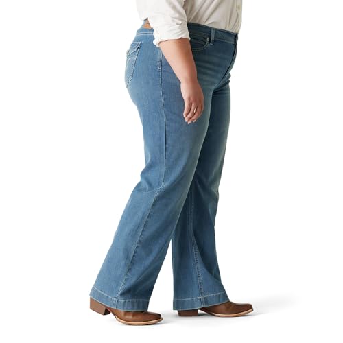 Levi Strauss Signature Gold Women's True Wide Leg Trouser with Pocket Flap Mid-Rise Stretch Denim (Available in Plus), Saddle Up, 28 Plus by Levi Strauss Signature Gold - Image 4
