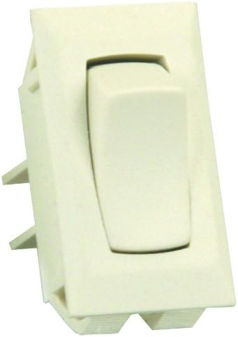 JR Products 13415 Ivory SPST Unlabeled On/Off Switch