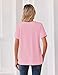 Zeagoo Womens Summer Tops V Neck Short Sleeve Shirts Dressy Casual Blouse Spring Vacation Tshirts Clothes Pink