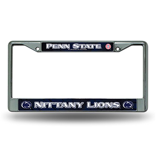 Rico Industries NCAA Penn State Nittany Lions 12" x 6" Silver Chrome Frame W' Decal Insert Car/Truck/SUV Auto Accessory