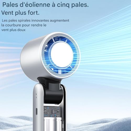 Ventilateur de poche pliable à batterie avec 100 vitesses réglables