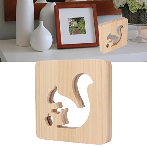 Lámpara de Noche Infantil Ardilla Madera LED USB 7.4 pulg miniatura 4