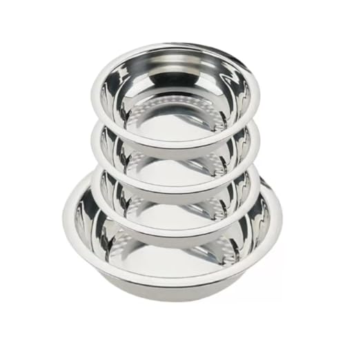 Combo de Bowls Redondas de Inox - 4 Peças (1L, 1.5L, 2L, 4L) - Bowls de Aço Inoxidável para Uso na C