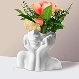 Versatile Kas Modern Ceramic Face Vases for Flowers Boho Floreros Unique Decorative Flower Head Girl