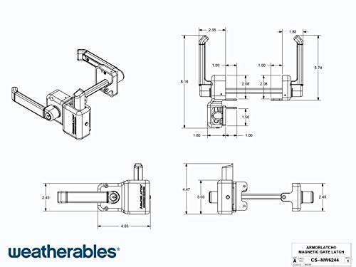 Weatherables Keystone Magnetic Armor 2-Sided Key-Lockable Gate Latch – Nylon Polymer Heavy Duty Gate Latch With Self-Latching Gate Lock – Easy Installation On Metal, Wood & Vinyl Fences, Keyed Alike #TOP3