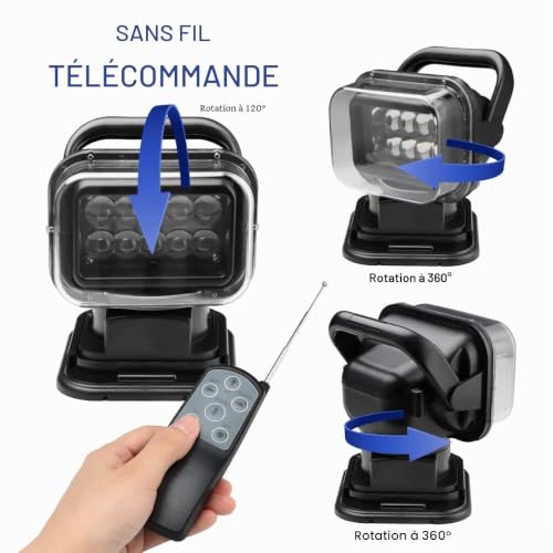 Lampe de travail LED à commande radio avec puce CREE puissante - 2