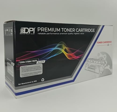 Compatible HP Toner Cartridge, Black, CE505A/CF280A/CRC719 Compatible, for HP LaserJet P2030/P2033/P2034/P2036/P2037/Pro 400 M401/M425 and Canon LBP6300/6650/6680