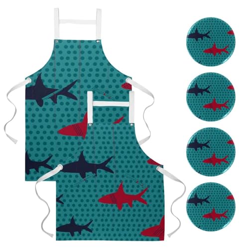 Tablier de cuisine et pâtisserie lot de 2 avec broches pour bar et bistrot