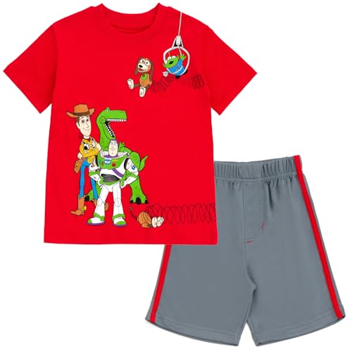Image of Disney Pixar Boys' Athletic 2-Piece T-Shirt and Shorts Set Toddler to Big Kid