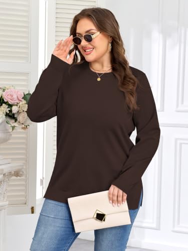 Image of BELAROI Women Plus Size Sweaters Long Sleeve Fall Pullover Sweater Tops