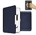 Produktbild MyGadget PU Leder Hülle für Amazon Kindle Paperwhite (bis 2017) Handschlaufe & Auto Schlaf/Wach Funktion Magnetische Kunstleder Flip Case - Dunkel Blau