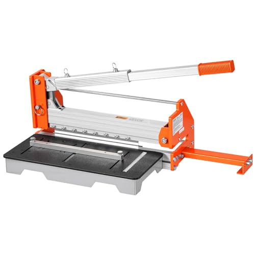 VEVOR 12 inch Vinyl Floor Cutter, 16mm Thick Laminate Flooring Cutter with Upgraded Labor-Saving Aluminum-Alloy Lever, Telescoping Support Plate, Cuts Engineered Wood, LVT, VCT, SPC, LVP, WPC by VEVOR - Image 3