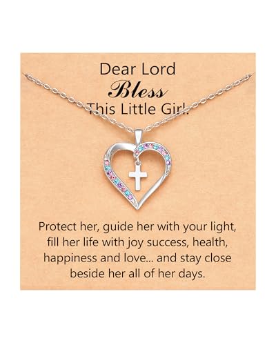 Cross Necklace Baptism First Communion Christening Religious Christian Easter Confirmation Gifts for Girls