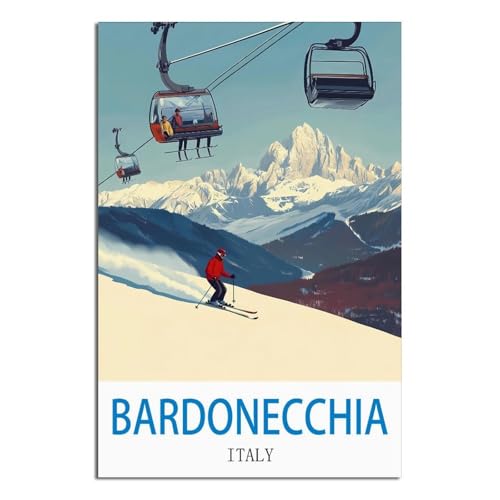 Toile vintage Bardonecchia Italie LNBIAND pour habiller un grand mur vide