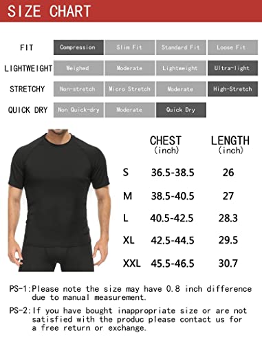 Telaleo 6 Pack Men'S Compression Shirt Short Sleeve Athletic Baselayer Sports T Shirts Workout Tops For Men Black L thumb #6