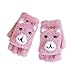 d'hiver Plus Mignon Velours Multifonction sans Doigts Enfants Tricot Mitaines Chaudes décontracté Flip Gants Gants De Travail Nitrile