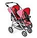 Bayer CHIC 2000 2000-Passeggino per Bambole gemellare, Colore Melange Antracite/Rosa, 689-41