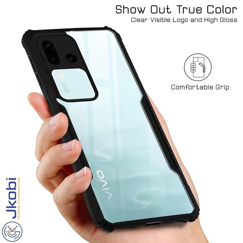 Image of Jkobi Back Cover Case for Vivo V30 | Vivo V30 Pro 5G (Shockproof with Polycarbonate Clear Panel | Professional Black)