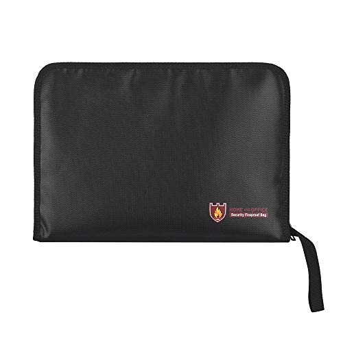 KKmoon Pasta de arquivo expansível à prova de fogo Saco de documentos Resistente a água e fogo Organ