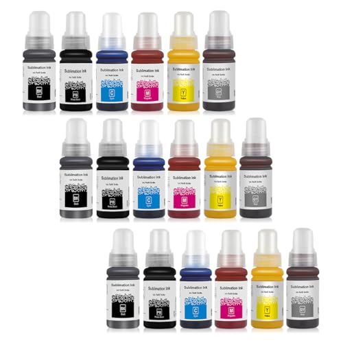 CoYlBod Tinta de sublimação recarregável de 6 x 70 ml para impressoras Epson ET-8550 ET-8500 Superta