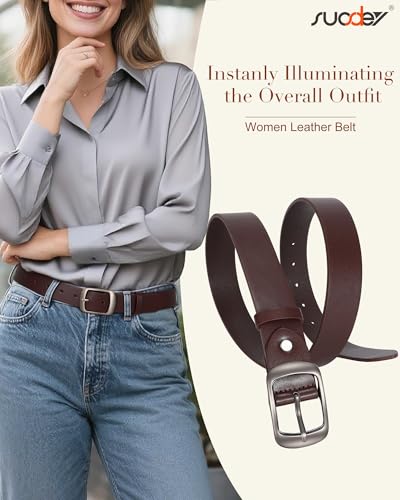 SUOSDEY Women Belts For Jeans Dresses Pants Ladies Leather Waist Belt with Elegant Buckle, Width 1.3"2