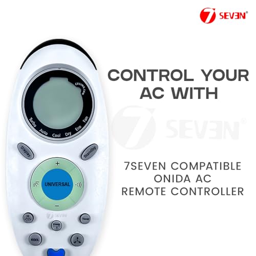 Image of 7SEVEN Compatible Onida AC Remote ZH /TX-02 Model 143a 1 1.5 2 Ton Split Air Conditioner - Match Exactly with Existing Onida ac Remote Control and Make Sure Centre Key Should be in Black Colour