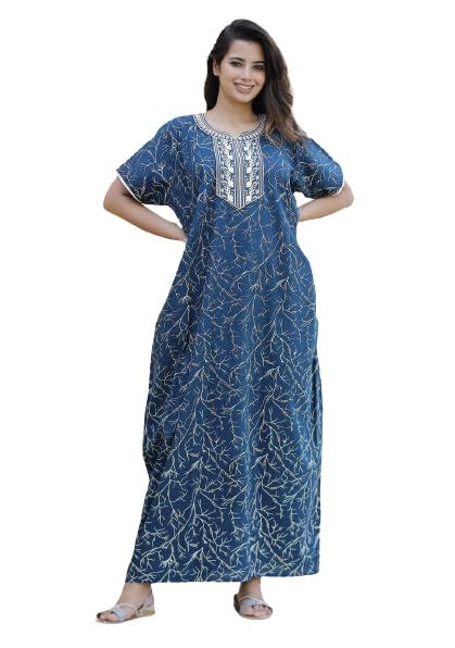 Women's Pure Cotton Block Print Regular Rajasthani Jaipuri Maxi Nighty - Review, Price and Buying Guide