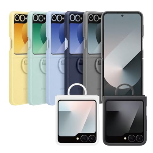 Galaxy Z Flip6 �P�[�X ���� Z Flip5 �݊��Ή� �V���R���P�[�Xwith�����O Silicone Case with Ring EF-PF741 �C�O�����i (�u���b�N)
