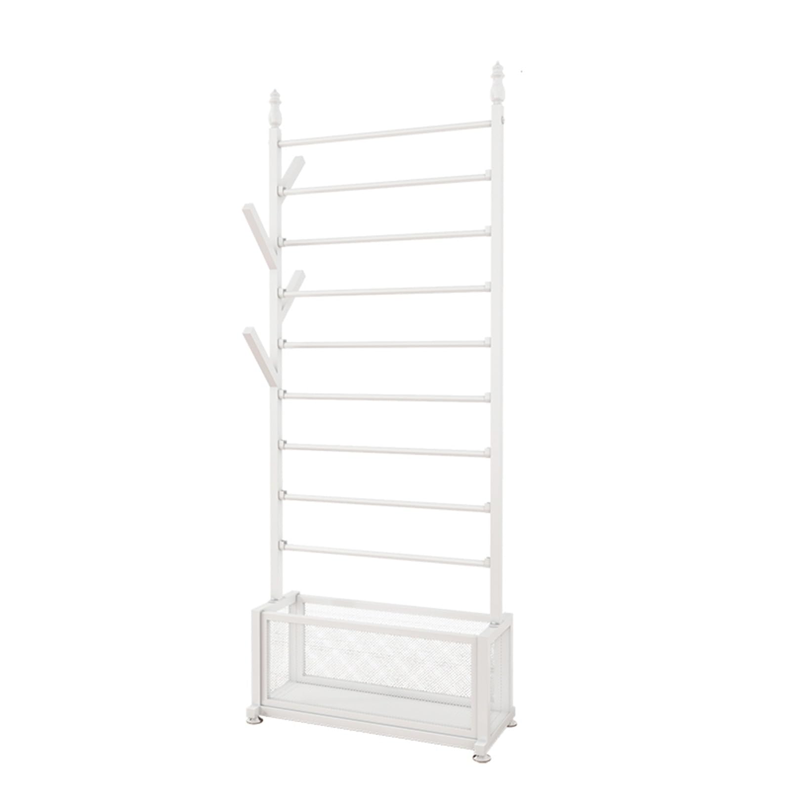 LIANJUN Perchero para Bufandas, Perchero Almacenamiento con Soporte Metal, Perchero para Bufandas Pie, Apto para Tiendas Minoristas Ropa Comerciales, Toalleros(White,90x35x180cm)