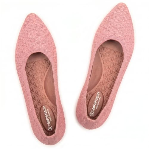Image of Frank Mully Womens Pointed Toe Flats Knit Dress Shoes Comfort Women Shoes Softable